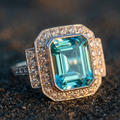 Prsten Aqua s krystalem