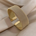 Nastavitelný pozlacený náramek Woven