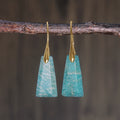 Boho geometrické visací náušnice s kamenem