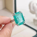 Nádherný prsten Blue-Green s moissanitem