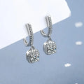 Klasické náušnice s kamenem z bílého zlata