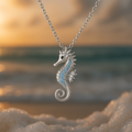 Stříbrný náhrdelník Seahorse s opálem